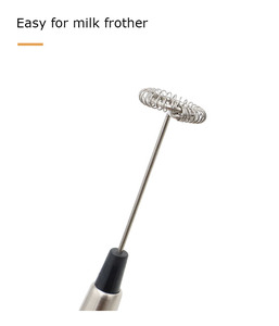 Fouet à main minimaliste en acier inoxydable, mousseur à lait et café à piles, commandes par bouton-poussoir, pour la maison, l'hôtel, portable - Product Image 6