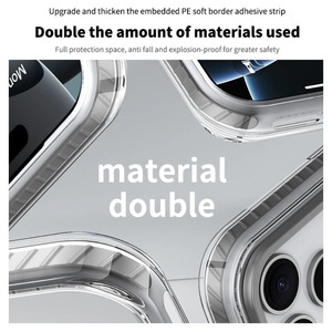 Couverture de bordure rayée PE de luxe pour étui de téléphone transparent de Charge sans fil magnétique <span class=keywords><strong>Magsafe</strong></span> pour iPhone 17 Air 16 15 14 13 12 17 Pro Max - Product Image 6