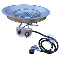 Casserole ronde en acier inoxydable de 19 "avec brûleur annulaire de 13" et kit de système d'allumage électronique, 92000 BTU