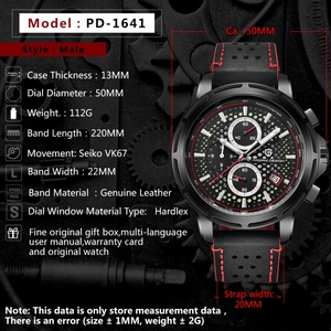 นาฬิกาข้อมือ PAGANI DESIGN 1641 แฟชั่นลำลอง สปอร์ต สำหรับผู้ชาย คุณภาพสูง ระบบควอตซ์ ตัวเรือนโลหะ สายหนัง แบรนด์ดัง เครื่องญี่ปุ่น - Product Image 4