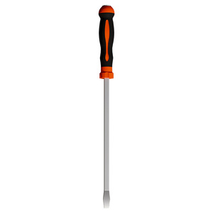 Flathead Screwdriver Extra Large Extended Length Carbon Steel Quenching Mechanic Use - Product Image 1