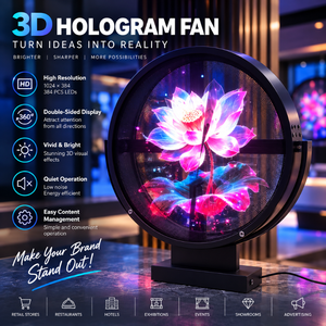 Ventilateur holographique 3D double face pour extérieur de 42 cm – Solution publicitaire compacte bidirectionnelle - Product Image 4
