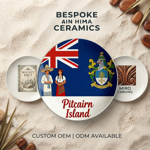 Assiette en céramique personnalisée style îles Pitcairn, Wallis et <span class=keywords><strong>Futuna</strong></span>, Haïti, Saint-Vincent-et-les-Grenadines – Vente en gros - Product Image 1
