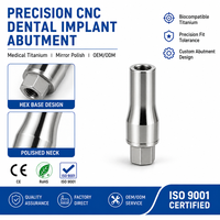 Abutment dentaire médical en titane biocompatible, conception sur mesure à tolérance de précision, usinage CNC de précision