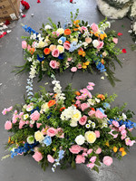 H173 Fleurs suspendues aux couleurs vives, fleurs sauvages, fleurs au sol, fleurs artificielles, décorations de mariage en pelouse, boules de fleurs