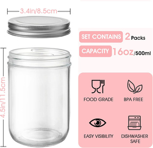 Venta al por Mayor de Frascos de Vidrio de Borosilicato Hechos a Mano, 4oz/8oz/12oz, Tamaños Personalizables, Libres de BPA, Tapas Herméticas a Prueba de Fugas - Product Image 2