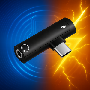 Adaptateur audio à double port de type C en gros vers <span class=keywords><strong>prise</strong></span> 3.5Mm casque adaptateur 2-en-1 chargeur audio accessoires de distributeur - Product Image 1