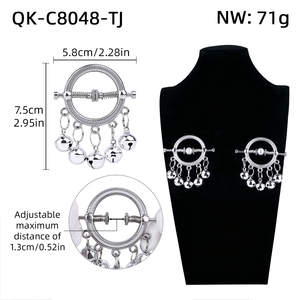 QKKQ Federbelastete Nippelklemmen mit Metallglöckchen Verstellbare Ringklemmen Brust-Nippel-Spielzeug für Sensorisches Spiel Erwachsenen-BDSM-Ausrüstung - Product Image 6