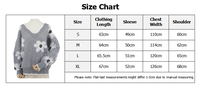 Damen Loose Knit Casual Winter Pullover Langarm V-Ausschnitt Floral Lace Jacquard Top für Frauen