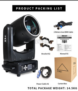 Lumière de scène à tête mobile à faisceau LED de haute qualité 295W, prix compétitif, éclairage 7 couleurs arc-en-ciel, voir vidéo, boîte de nuit - Product Image 6