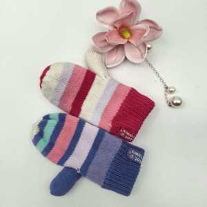 <span class=keywords><strong>Manoplas</strong></span> de Invierno para Niños Pequeños, de Acrílico y Algodón, hasta la Muñeca, con Dedos Completos, Coloridas, Rosa y Azul, Calentadores de Manos para Niñas y Niños - Product Image 2