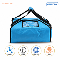 Sac isotherme imperméable pour pizzeria, taille moyenne, doublure en aluminium, fermeture éclair en mousse, logo personnalisé, vente en gros, sac de livraison de pizza