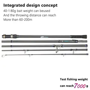 Langsheng Carbon Carp Fishing12ft Sea Fishing Rod 4 Sec Hard Pole Long Cast Carbon Blank Fast Action Saltwater Spinning Rods
