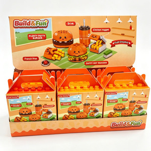 Komple Fast Food Restoran Oyun Seti |   Kendin Yap <span class=keywords><strong>Burger</strong></span> Seti Patates Kızartması ve İçecek Bardaklarıyla - Eğitici Yapım Blokları Oyuncakları - Product Image 5