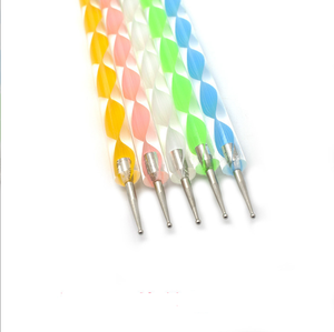 Lot de 5 stylos à double tête pour nail art, manche en bois ou acrylique, outil de conception d'ongles, stylos à points pour marbrage - Product Image 4