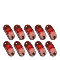 Promotion : Feu de position latéral ovale 12V 2 LED, rouge/ambre, pour camion, remorque, camping-car, étanche, à montage en surface, indicateur LED