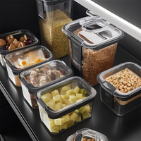 Boîte de rangement en plastique, organisateur, bac multi-couches pour réfrigérateur, boîte rectangulaire, ensemble de contenants de stockage alimentaire en silicone pour la cuisine
