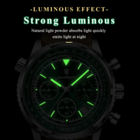 Montres Poedagar 960 pour homme avec bracelet en cuir, chronographe de luxe, calendrier, horloge étanche, aiguilles lumineuses, quartz