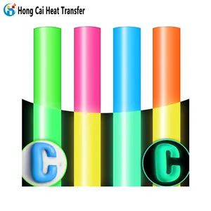 Hongcai نقل الحرارة المنفوخة المضيئة ، 3D HTV vinyl fumf مواد طباعة نقل الحرارة لcricut