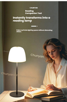 Lampe de chevet personnalisée pour chambre à coucher, métal + ABS, rechargeable par USB, fonctionne sur batterie, commande tactile, 3 couleurs LED