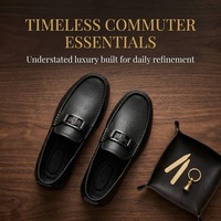 Chaussures de marche pour hommes en cuir grainé noir léger et antidérapant, fabriquées sur mesure avec logo OEM
