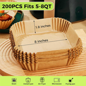 6.3 Inch <strong>Air</strong> <strong>Fryer</strong> Disposable Parchment <strong>Paper</strong> Liner 100Pcs Non-stick Disposable Liners Baking <strong>Paper</strong> for <strong>Air</strong> <strong>Fryer</strong> Oil-proof - Product Image 6