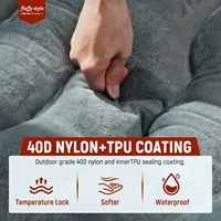 Matelas de camping gonflable ultraléger 9.2R-Value avec pompe à pied intégrée, compact, imperméable, doublé en nylon polaire
