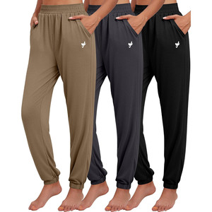 Pantaloni da donna Ficerd, confezione da 3, a gamba larga, elasticizzati, a vita media, traspiranti, in felpa, per l'inverno - Product Image 3