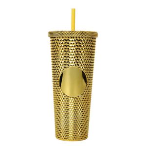 Wholesale 24Oz American Double Layer Durian Plastic Cup <b>Mug</b> With Straw <b>Large</b> Capacity for Parties - Product Image 4
