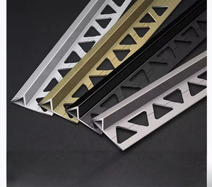 Venta caliente negro oro metal pared borde lateral perfil triángulo aluminio azulejo embellecedor esquina - Product Image 5