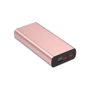 Batería externa móvil de carga rápida portátil ultrafina, Banco de energía de aleación de aluminio, pantalla Led de 20000 mAh, Banco de energía de 20000 Mah