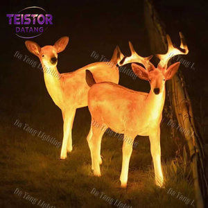 Statue géante de renne de Noël illuminée en fibre de verre pour la place de la ville, le parc à thème et le paysage festif - Product Image 6
