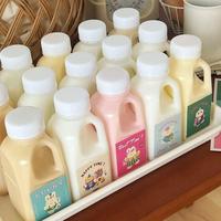 Botella Portátil Cuadrada de 500 ml, Resistente a Altas Temperaturas, de PP Desechable, con Tapa de Rosca Impresa con UV, Apta para Alimentos, para Leche y Yogur