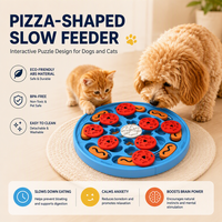 Jouet durable pour animaux de compagnie en forme de pizza, jeu de réflexion pour dissimuler des friandises, jeu d'enrichissement interactif facile à nettoyer pour animaux domestiques