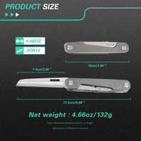 Couteau Pliant Multi 8 en 1 Couteau de Poche en Acier Inoxydable avec Sifflet et Coupe-Corde Matériel de Survie
