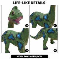 Jouet dinosaure Apatosaurus en PVC écologique vert-bleu 22x9x21,5 cm, accessoire pédagogique pour enfants, décoration de bureau