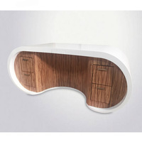 Bureau de direction moderne, table de patron commerciale, poste de travail en panneaux de bois pour espace de travail d'entreprise