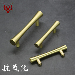 Brass Cabinet Handles Bar Shape Minimalist Design Antirust For Cabinet Doors And Drawers - Product Image 1