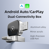 Adaptador Inalámbrico 2 en 1 Hengli para CarPlay y Android Auto, USB-A/USB-C, con WiFi6/BT5.4, Conexión por Cable a Plug & Play, 1 Año de Garantía