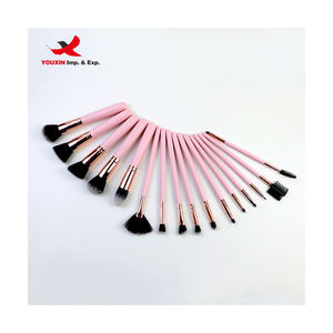 Lot de 16 pinceaux de maquillage professionnels à manche en bois, vente directe d'usine à prix réduit, aluminium épaissi rose élégant - Product Image 2