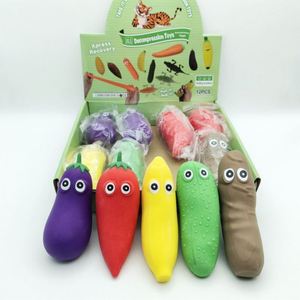 Cute Simulated Cucumber Stretch <b>Pull</b> Vegetable Shaped Stress Relief Squeeze Decompression Kids Fidget Toy - Product Image 2