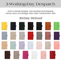 Hongbo Best Seller 27-Color Epi Leather A6 Gold 6-Ring Budget Binder Agenda Planner Loose-Leaf Spiral Office/Birthday Notebook