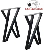 Pieds de meuble en acier noir, pieds de Table en fonte X, Base de Table à manger en fer forgé, pieds en métal pour banc de Table