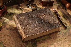 Carnet à couverture rigide en cuir rétro, très populaire, format 32k, en cuir Crazy Horse, épaissi, avec reliure cousue, idéal comme cadeau créatif, 19x14cm, 200 pages - Product Image 4