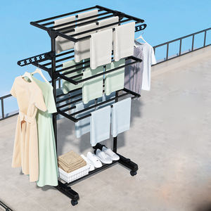 Service de vente au détail Duty bébé vêtements vêtements suspendus sèche-linge métal tissu cintre support avec roues - Product Image 3