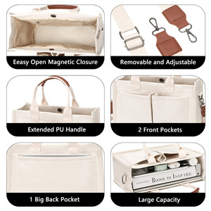 Bolsa de Lona con Compartimentos Individuales para Maestros y Enfermeras, Bolsa Cruzada para el Trabajo, Bolsa para Portátil con Cierre de Cremallera - Product Image 5