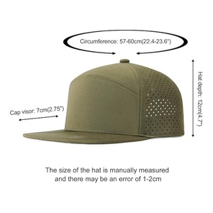 Blank 6 Panel Waterproof <b>Flat</b> Brim Gorras Baseball Breathable Adjustable Performance Snapback Hat Laser Perforated <b>Cap</b> for <b>Men</b> - Product Image 3