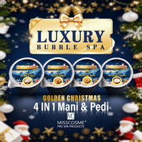 Kit de Pédicure Spa Bulle Dorée de Noël 4 Étapes – Ensemble de Luxe pour Soin des Pieds et Peau, Idéal pour Salons de Manucure et Fournitures de Spa