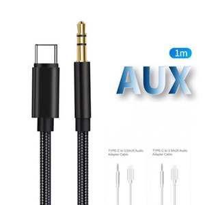 كابل صوت للسيارة 3 أقدام و 1 متر إلى من مرفاع Aux مع شريحة رقمية DAC USB من النوع C إلى من سلك Jack AUX لسيارة smm - Product Image 2
