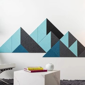Panneau mural insonorisant moderne DIY en PET, haute absorption acoustique, étanche, ignifuge, NRC 0.9, écologique, design triangulaire - Product Image 1